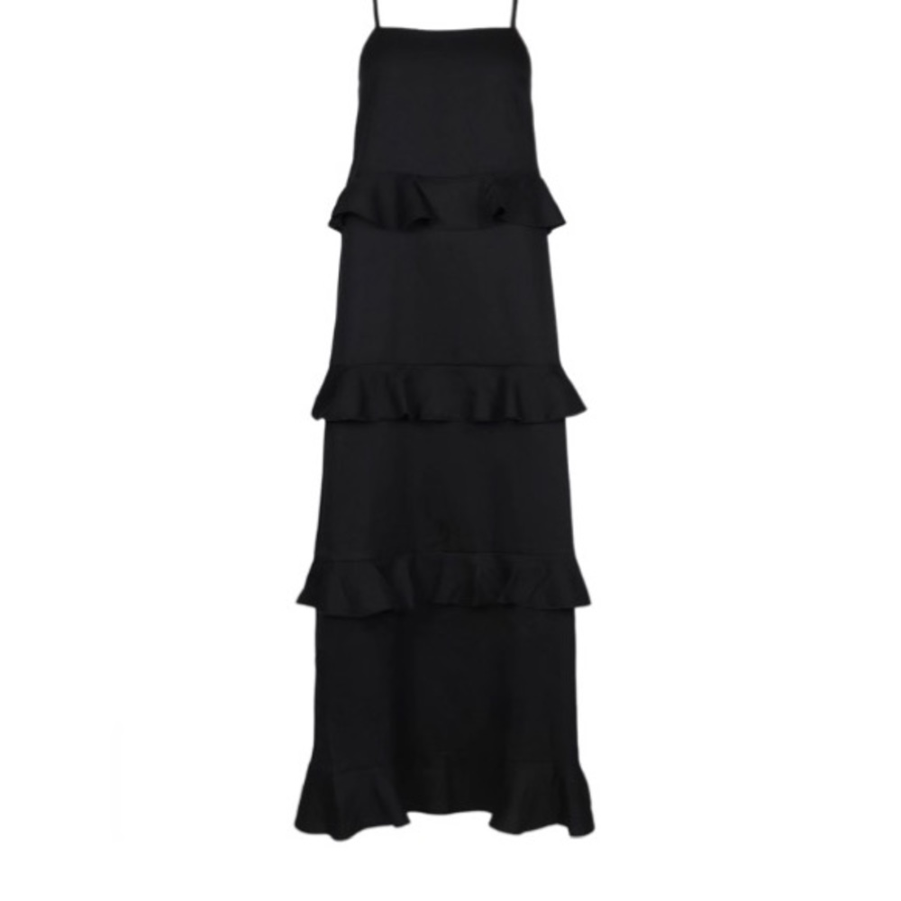 Boohoo black layer ruffle dress NWT - Picture 3 of 3